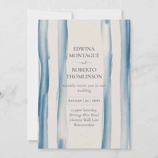 Erfenis Blauwe Kwaststreek Kust Moderne Trouwdag Kaart (Voorkant)