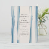 Erfenis Blauwe Kwaststreek Kust Moderne Trouwdag Kaart (Staand voorkant)