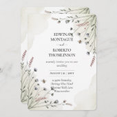 Erfenis Bloemenweide Bruiloft Kaart (Voorkant / Achterkant)