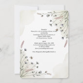 Erfenis Bloemenweide Bruiloft Kaart (Achterkant)