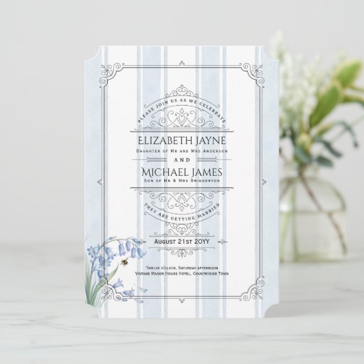 Erfenis Bluebells en Bijen Bloemrijke Streep Bruil Kaart (Staand voorkant)