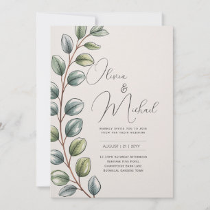Erfenis Botanische Aquarel Groene Beplanting Moder Kaart