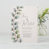 Erfenis Botanische Aquarel Groene Beplanting Moder Kaart (Staand voorkant)