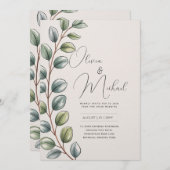 Erfenis Botanische Aquarel Groene Beplanting Moder Kaart (Voorkant / Achterkant)