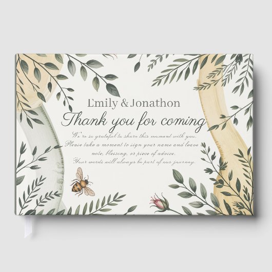 Erfenis Botanische Bij Huwelijk Landelijke Tuin Bo Gastenboek (Voorkant)