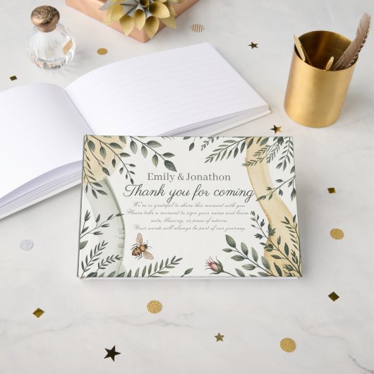 Erfenis Botanische Bij Huwelijk Landelijke Tuin Bo Gastenboek (Voorkant open)