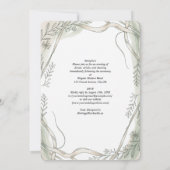Erfenis Botanische Lint en Wijnstok Bruiloft Kaart (Achterkant)