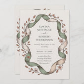 Erfenis Geflochten lint bloemengarandeerframe Eleg Kaart (Voorkant / Achterkant)