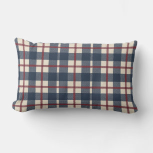 Erfenis geruite gestreepte ruit land ink navy kussen