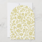 Erfenis Goud en Wit Monogram Boog Bruiloft Kaart (Achterkant)