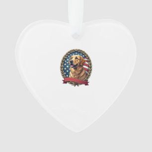 Erfenis Goud Retriever Patriottische Vintage T-shi Ornament