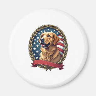 Erfenis Gouden Retriever Patriottische Vintage T-s Magneet