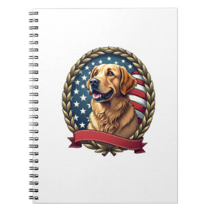 Erfenis Gouden Retriever Patriottische Vintage T-s Notitieboek