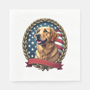 Erfenis Gouden Retriever Patriottische Vintage T-s Servet