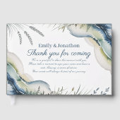 Erfenis Kust Blauw Bruiloft Strand Boho Gastenboek (Voorkant)