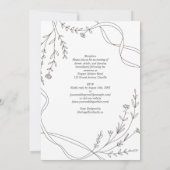 Erfenis Minimaal Lijn Kunst Lint & Wilde Bloem Bru Kaart (Achterkant)