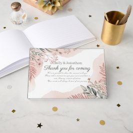 Erfenis Roze Bloemige Trouwtuin Boho Gastenboek