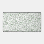 Erfenis Sage Franse Toile Monogram Crest Bureaubla Bureaumat (Voorkant)