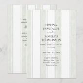 Erfenis Sage Watercolor Streep Minimalistische Tro Kaart (Voorkant / Achterkant)