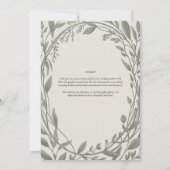 Erfenis Salie Groene Botanische Elegante Trouwdag Kaart (Achterkant)