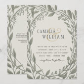 Erfenis Salie Groene Botanische Elegante Trouwdag Kaart (Voorkant / Achterkant)