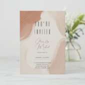 Erfenis Terracotta Blush Abstract Penseelstreek Kaart (Staand voorkant)