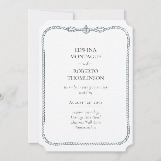 Erfenis Touwframe Naustisch Huwelijk aan de kust Kaart (Voorkant)