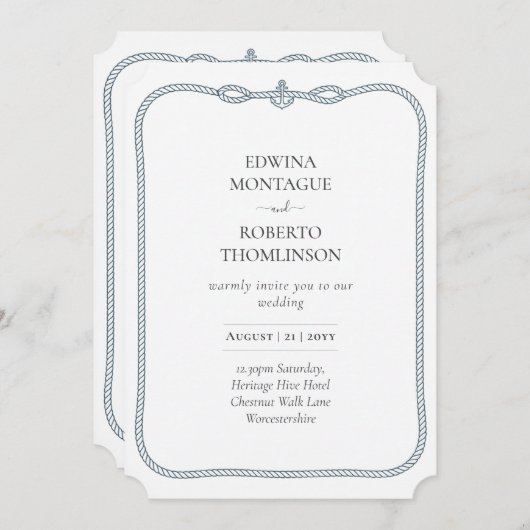 Erfenis Touwframe Naustisch Huwelijk aan de kust Kaart (Voorkant / Achterkant)