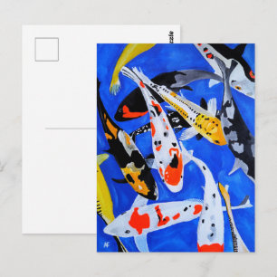 Erfenis van de Japanse Koi-schilderkunst van Alfre Briefkaart