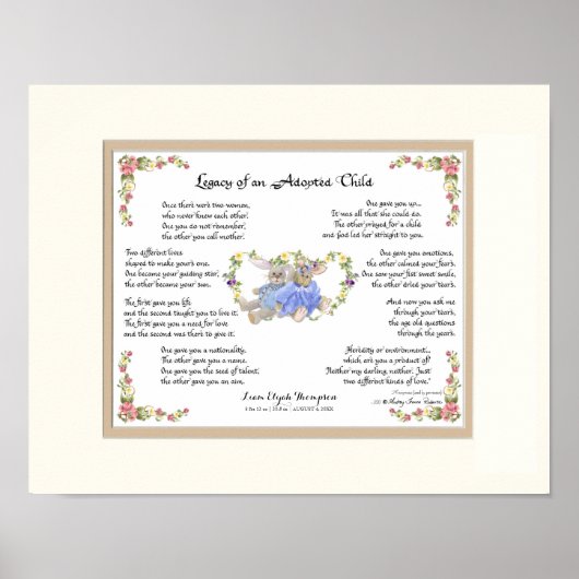 Erfenis van een Aangenomen Kind Klantenhandkalligr Poster (Voorkant)