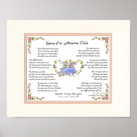 Erfenis van een Aangenomen Kind Klantenhandkalligr Poster (Voorkant)