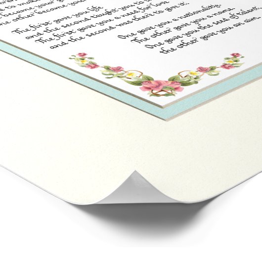 Erfenis van een Aangenomen Kind Klantenhandkalligr Poster (Hoek)