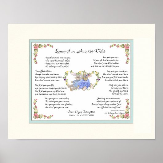 Erfenis van een Aangenomen Kind Klantenhandkalligr Poster (Voorkant)