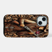 Erfenis van revolverhelden iPhone 15 case (Achterkant horizontaal)