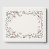 Erfenis Victoriaans botanisch poederblauw taupe Gastenboek (Achterkant)