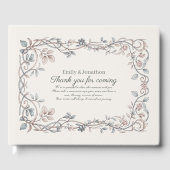 Erfenis Victoriaans botanisch poederblauw taupe Gastenboek (Voorkant)