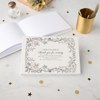 Erfenis Victoriaans Botanisch Poederblauw Taupe Gastenboek