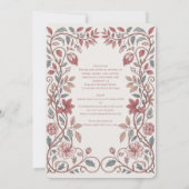 Erfenis Victoriaanse Bloem Aardewerk Blauw Bruilof Kaart (Achterkant)