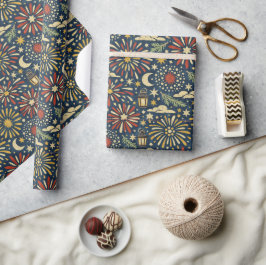 Erfenis Vuurlicht Viering Patroon Cadeaupapier