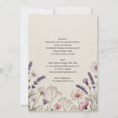 Erfenis Wilde Bloem Lavendel Blos Roestige Huwelij Kaart (Achterkant)