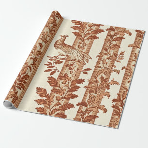 Erfenishen met bloemstreep Toile-patroon Cadeaupapier