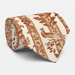 Erfenishen met bloemstreep Toile-patroon Stropdas