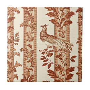 Erfenishen met bloemstreep Toile-patroon Tegeltje