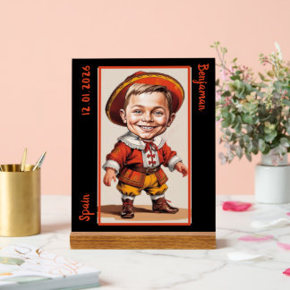 Erfenisviering Geschenk met Spaanse Volkskledij Acryl Bord