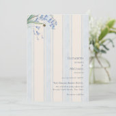 Erfgoed Bluebells Bees Blue Crème Bloem Bruiloft Kaart (Staand voorkant)