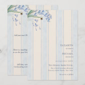 Erfgoed Bluebells Bees Blue Crème Bloem Bruiloft Kaart (Voorkant / Achterkant)
