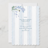 Erfgoed Bluebells Bijen Bloemrijke Strepen Bruilof Kaart (Achterkant)