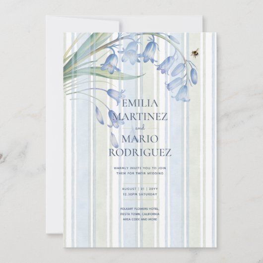 Erfgoed Bluebells Bijen Blue Salie Botanisch Evene Kaart (Voorkant)