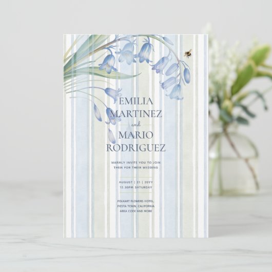 Erfgoed Bluebells Bijen Blue Salie Botanisch Evene Kaart (Staand voorkant)