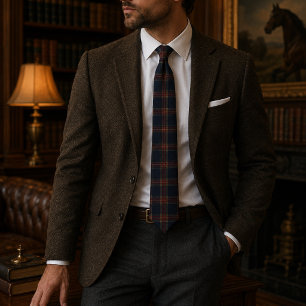 Erfgoed Bourgondië Tartan Plaid Luxe Oud Geld Stropdas
